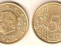 Euro - 50 Euro Cent - Belgium - 2008 - Brass - KM# 279 - Obv: Head of Albert II left, crowned monogram right date below - 0